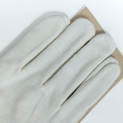 Gants de travail blancs en coton 100% absorbant la sueur enveloppés individuellement