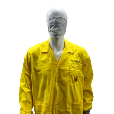 Blouse de salle blanche antistatique ESD jaune à grille de 5 mm