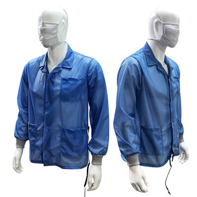 Veste de salle blanche antistatique ESD avec tissu à grille diamantée