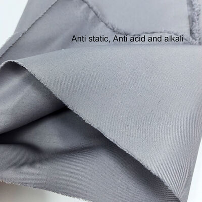 Tissu gris antistatique à base d'acide et d'alcali pour les vêtements de salle blanche