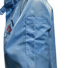 manteaux de chemises d'ESD de fibre de carbone de polyester de rayure de 5mm pour le laboratoire