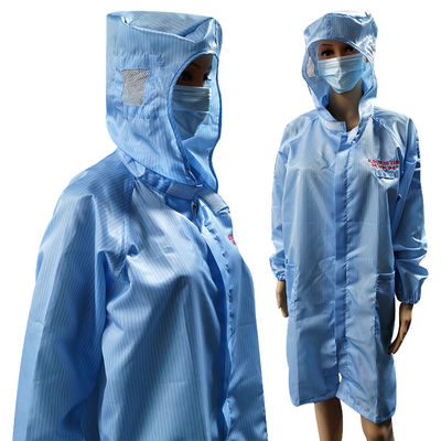 manteaux de chemises d'ESD de fibre de carbone de polyester de rayure de 5mm pour le laboratoire
