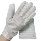 Gants statiques d'ESD de rayure de tissu blanc d'unité centrale anti non pelucheux pour le Cleanroom industriel