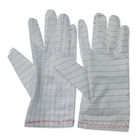 Gants statiques d'ESD de rayure de tissu blanc d'unité centrale anti non pelucheux pour le Cleanroom industriel