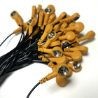 Câble de masse jaune noir de 1.8m Esd pour le Cleanroom antistatique
