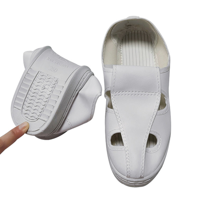 Chaussures de sécurité lavables protégées de la poussière blanches d'ESD avec l'anti semelle de glissement de PVC