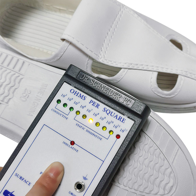 Chaussures de sécurité lavables protégées de la poussière blanches d'ESD avec l'anti semelle de glissement de PVC