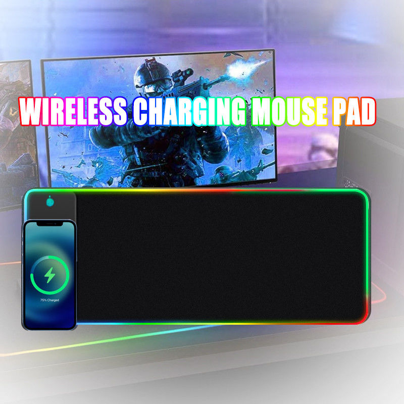 tapis de souris sans fil imperméables de jeu de charge LED RVB de tapis de souris coloré de 800*300*4mm