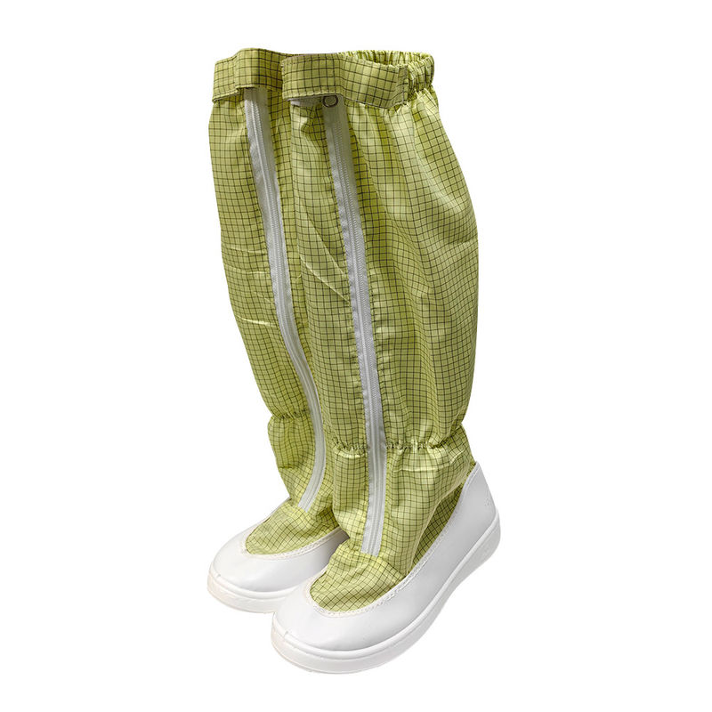 Chaussures de sécurité à semelle en PU jaune ESD Chaussures de salle blanche Anti-statique Chaussures longues pour le travail industriel Chaussures