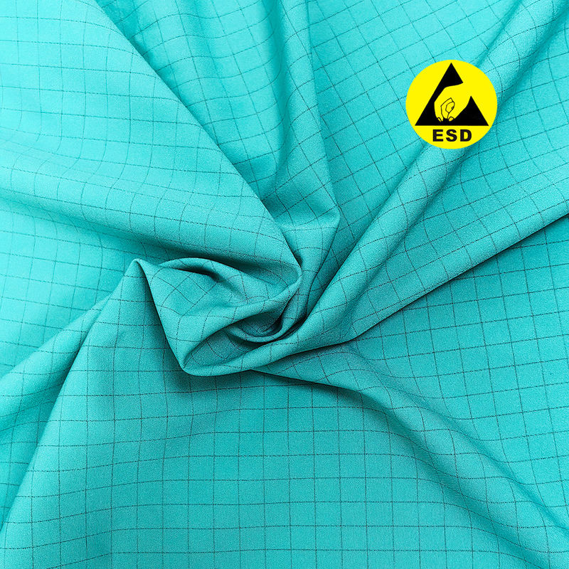 ESD Tissu à grille antistatique de 7 mm 98% Polyester + 2% Tissu à carbone conducteur pour vêtements ESD