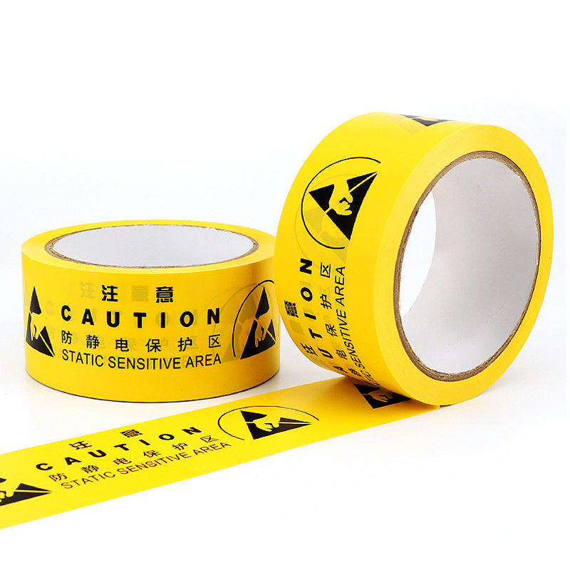 Ruban d'avertissement antistatique ESD jaune Ruban d'identification chinois ou anglais Zone de protection Ruban de sol en PVC