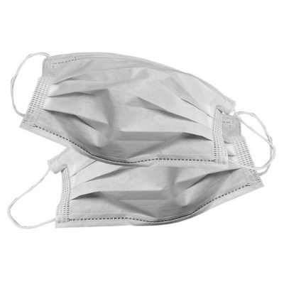 Masque protecteur jetable non-tissé blanc de 3 plis pour le Cleanroom