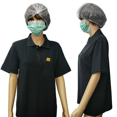 Anti ESD statique unisexe Polo Shirts For Cleanroom